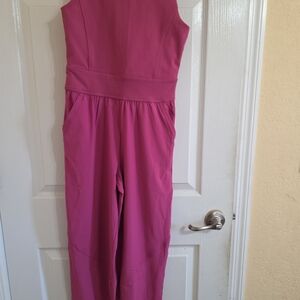 Sleeveless Magenta Jumpsuit with Pockets